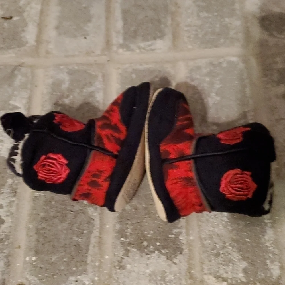 Cowboy Kicker Boots 3-6m Rose Red Black Soft Side